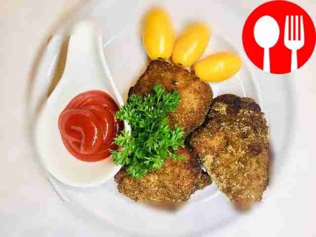 Tender pork baked in breading