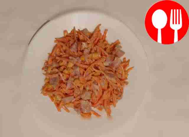 Nutritious salad with Korean carrots and corn