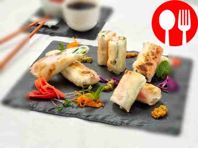 Spring rolls with crab sticks