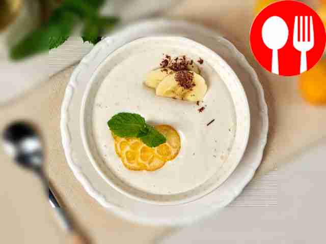 Ready-made yogurt can be served directly in...