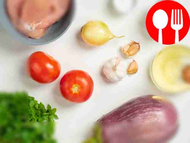 Wash the eggplant and tomatoes, remove the...