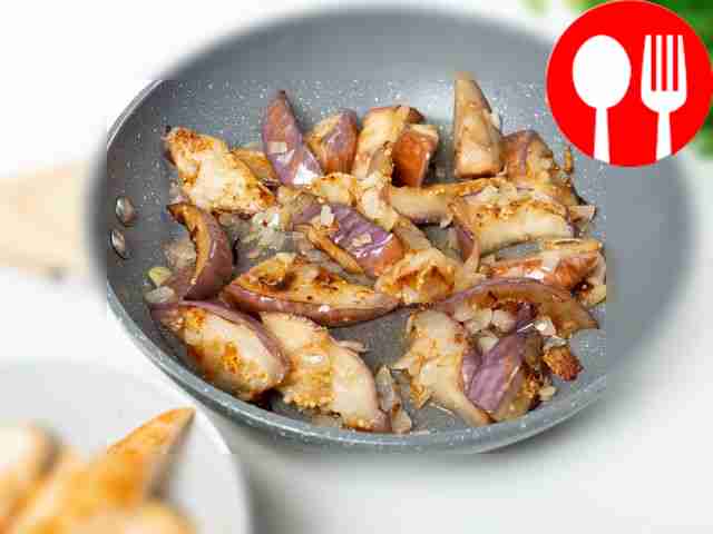 Fry vegetables and chicken. Fry the onion in...