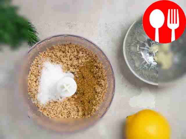 Grind the ingredients. Pass the garlic through...