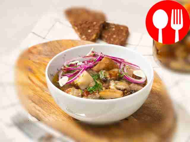 Marinated porcini mushrooms