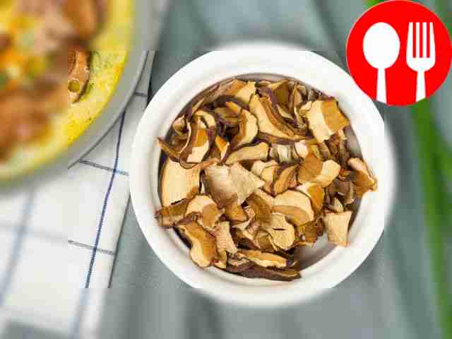 Place the prepared porcini mushrooms into a...