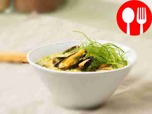 Сливочный суп с мидиями