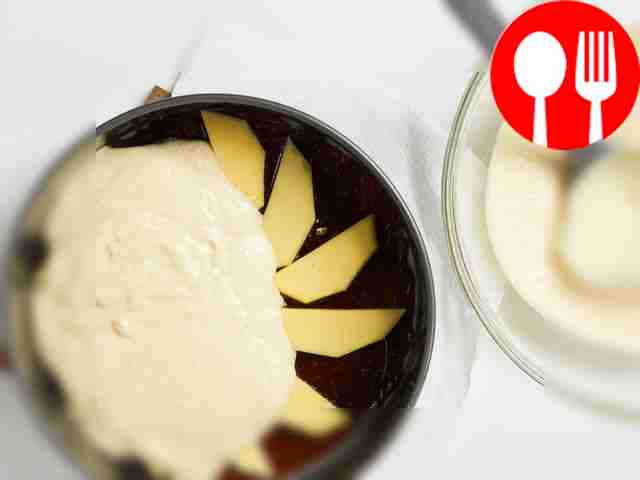 Bake a pie. Pour the finished dough into the...