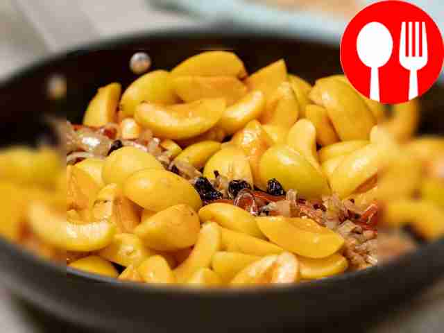 Prepare apricot chutney. Place apricots in a...