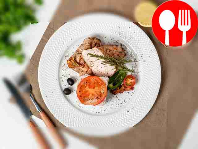 Serve cooked turkey steaks with a side dish or...