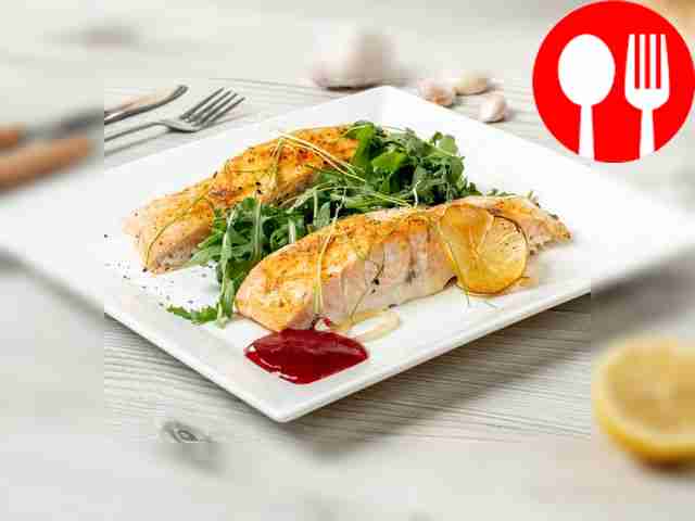 Sockeye salmon steak in the oven