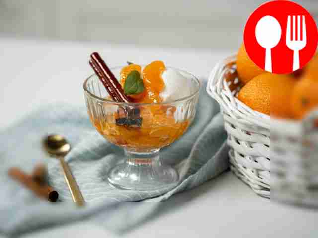 Serve New Year's tangerines in spicy syrup in...