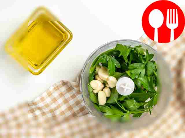 Make the sauce. Grind the parsley in a...