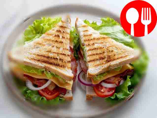 American club sandwich with carbonade