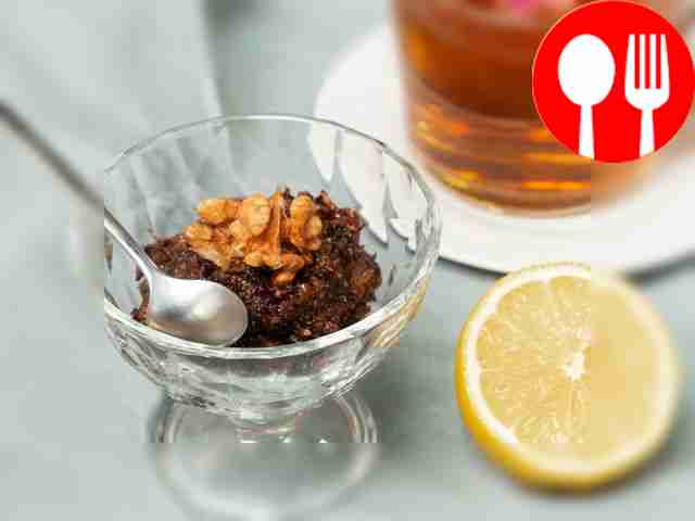 Vitamin mixture of dried fruits and walnuts with honey