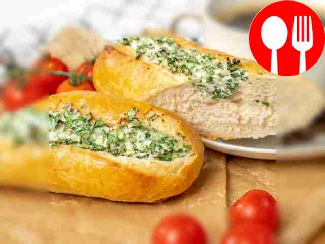 Baguette with soft cheese