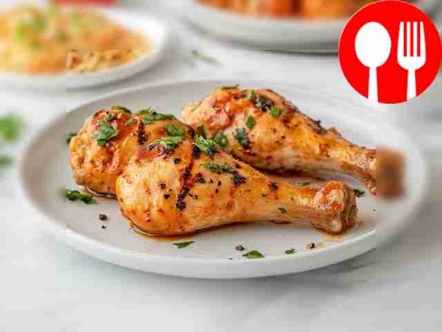 Fragrant chicken drumsticks in kvass