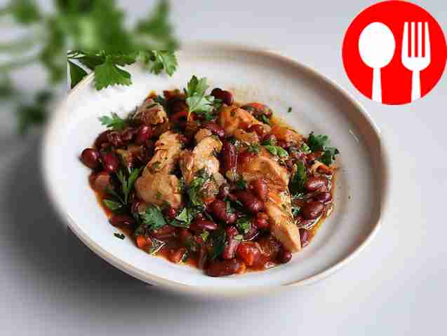 Spicy red beans with chicken
