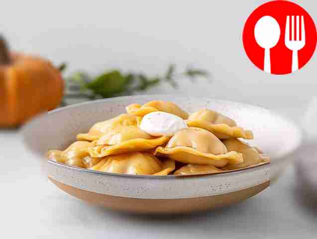 Healthy dumplings with pumpkin