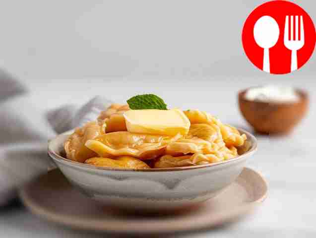 Ukrainian dumplings with sauerkraut