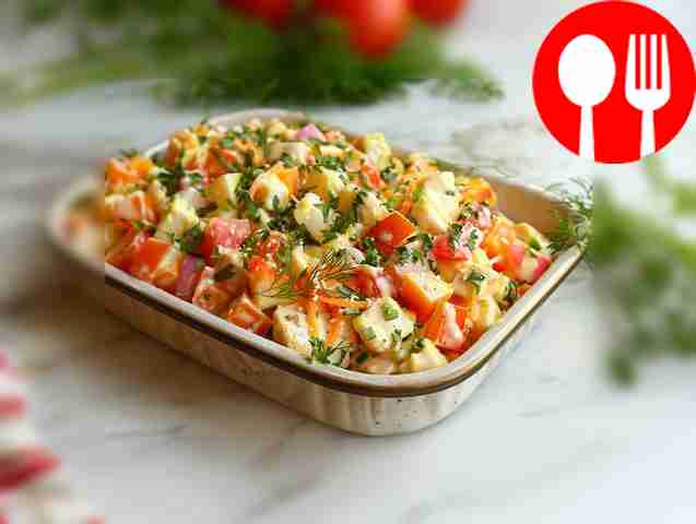 Ароматный салат с копченой курицей и корейской морковью