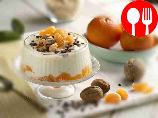 Delicate tangerine soufflé made with sour cream