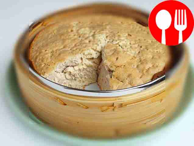 Tender meat soufflé in a double boiler