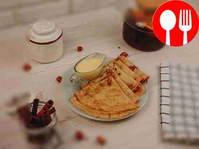 Pancakes with condensed milk