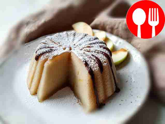 Airy apple soufflé without eggs