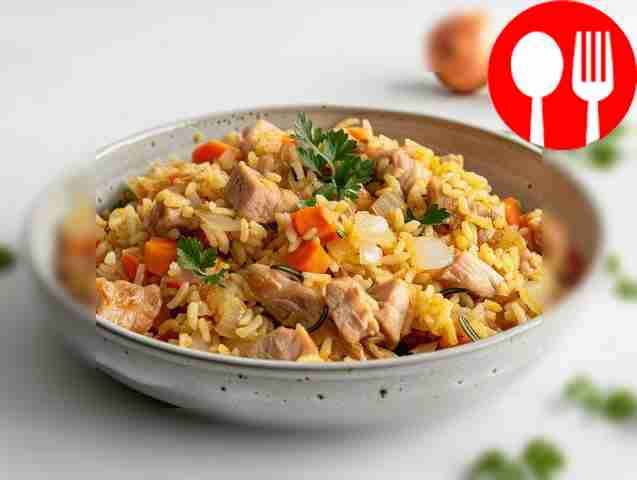 Насыщенный плов со свининой