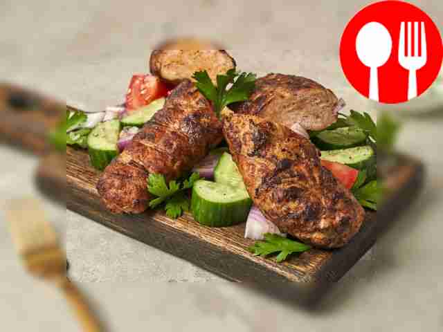 Turkey lula kebab on the grill