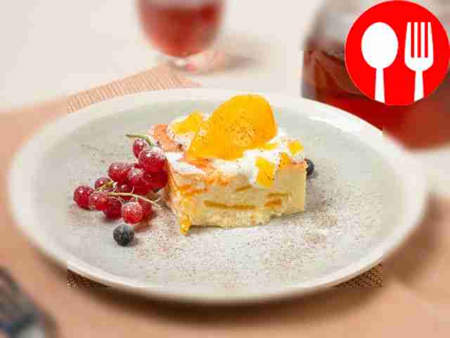 Запеканка с персиками