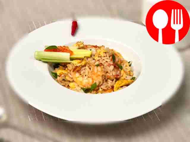 Rice with Chinese fried shrimp