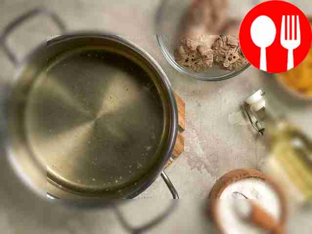 Boil turkey necks. Pour water into the meat in...