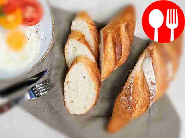 Divide the finished baguette into pieces and...