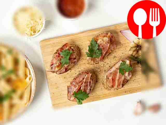 Place the prepared appetizer with Dijon...