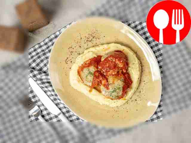 Serve the broccoli urchins with mashed...