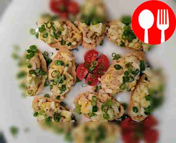 Быстрая закуска из суфле в тарталетке Quick snack of soufflé in a tartlet