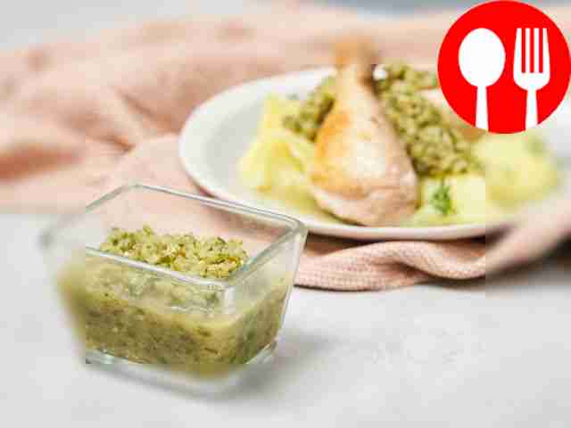 Place the adjika in a small sauce boat; place...