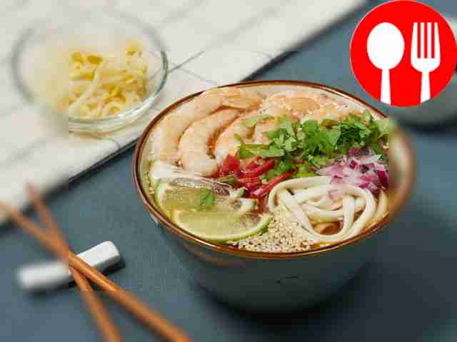 Рамен с креветками