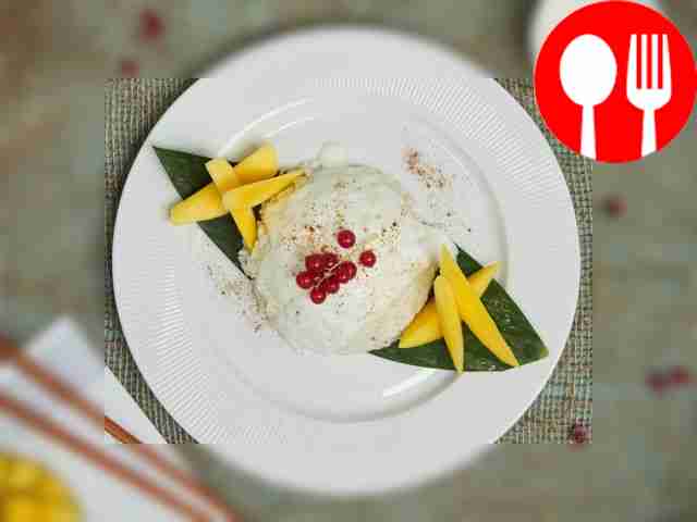 Place the finished sweet rice in a small wide...