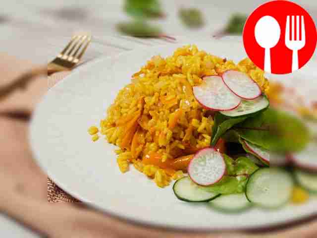 Рис со сладким перцем и морковью