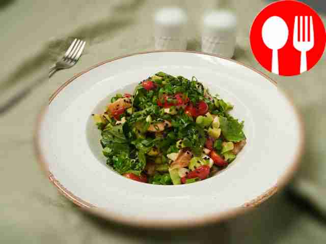 Lightly salted salmon salad