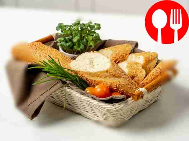 Baguette with toasted sesame seeds