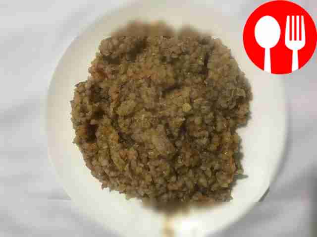 Stewed pork with buckwheat and vegetables