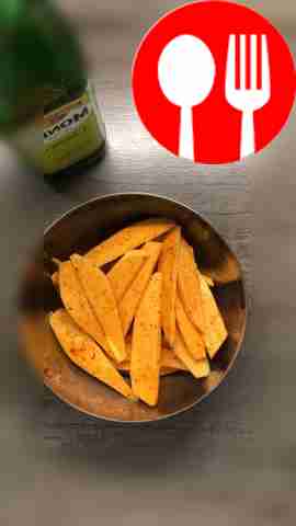 Peel the sweet potato and cut into small...