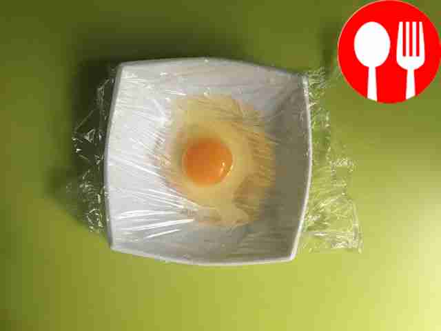 Take a small bowl, spread a film or bag in it,...