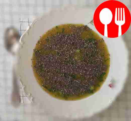 Pumpkin, celery and chia soup