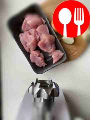 Cut the chicken meat into small pieces and...