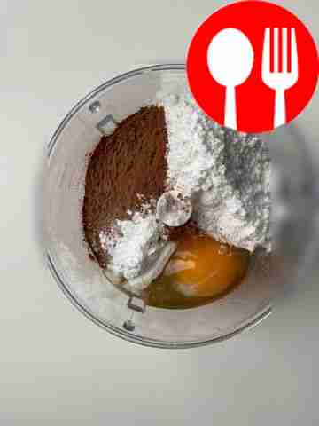 Add flour, sweetener, cocoa, baking powder and...