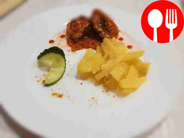 Pink salmon fillet in batter